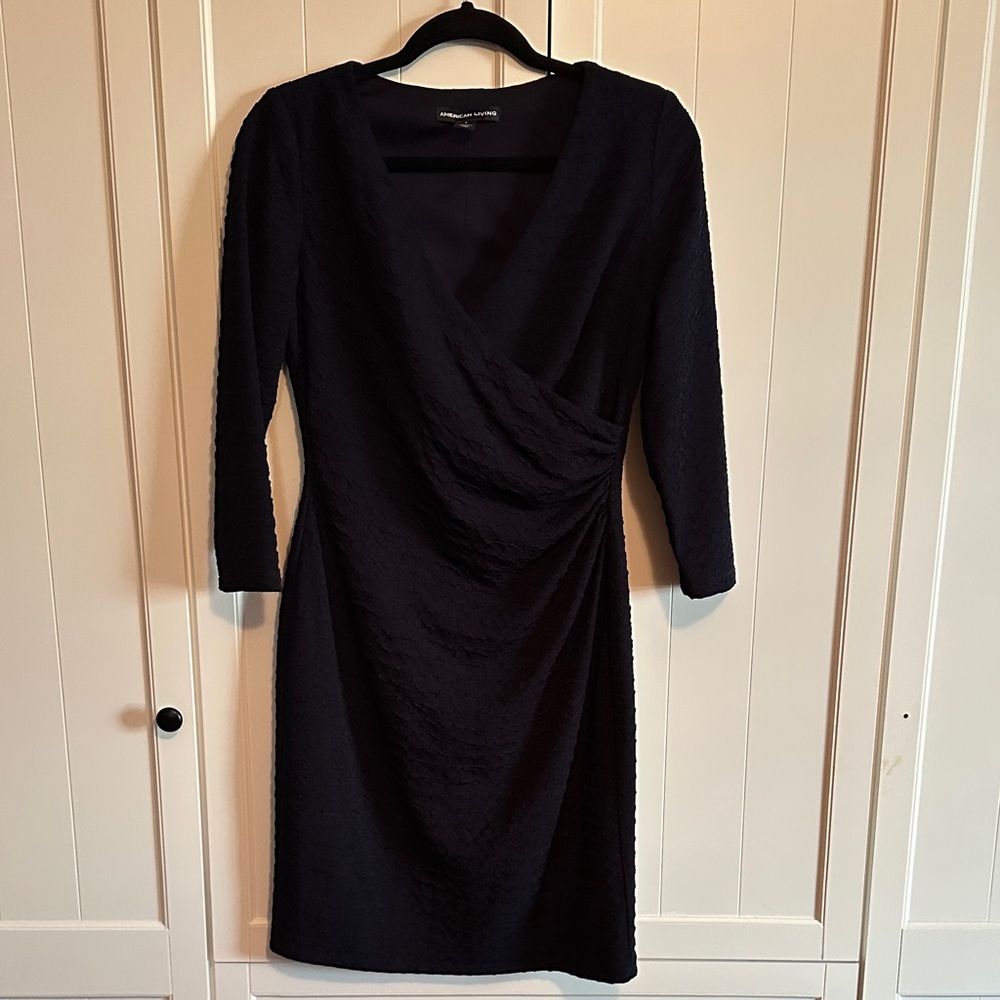 American Living Navy Long Sleeve Dress